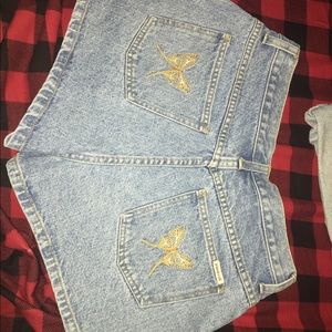 zanadi hi waisted mom shorts w/ butterfly pockets